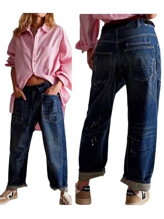 We The Free Denim - We The Free Moxie Pull-On Barrel Jeans Cerulean Skies 29 NWT Blue Faded Wash
